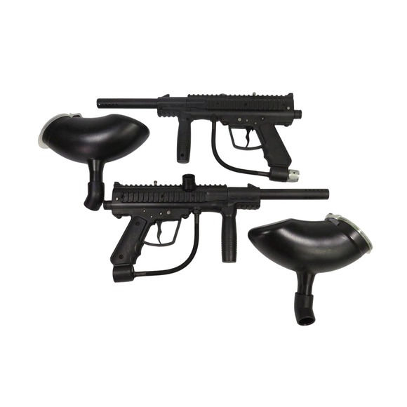 JT Other - JT Outkast Paintball Marker Lot of 2 Semi-Auto Markers with Hoppers - Untested